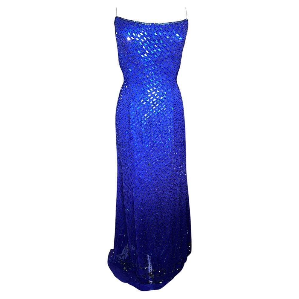 Vintage Alyce designs silk beaded sequin gown